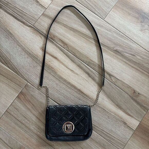 Kate Spade Black Vintage Quilted Leather Crossbody Bag Gold Chain Strap - Picture 1 of 7